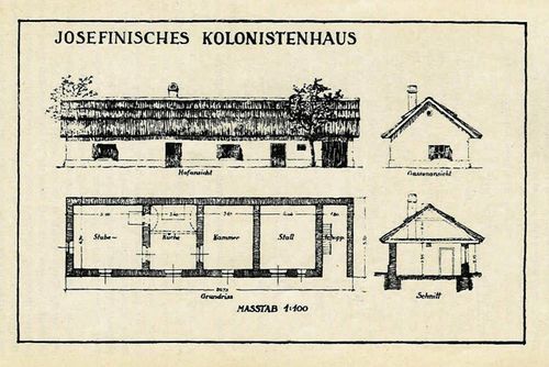 Bild 1 - Plan für ein Josefinisches Kolonistenhaus.
